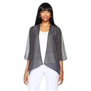 Slinky® Brand 3/4-Sleeve Printed Chiffon Jacket 360099A (Small) - Picture 1 of 2