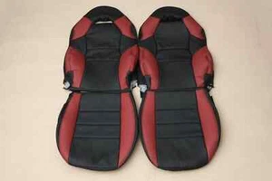 Toyota Celica T230 Synthetic Leather Seat Covers In Black & Dark Red (1999-2006) - Picture 1 of 3