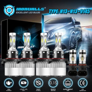 6X Faro LED y bombilla antiniebla H13 9145 para Ford F-250 F-350 F-450 F-550 Super Duty - Imagen 1 de 12