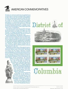 #373 29c District of Columbia #2561 1991 USPS GEDENKMARKENTAFEL - Bild 1 von 2