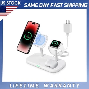 New For Apple Watch Air Pods iPhone 13 14 Wireless Charger Charging Station 3In1 - Picture 1 of 7