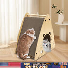 2 IN 1 Cat Scratcher Cardboard Lounge Bed House Pet Cat Scratching Board Durable
