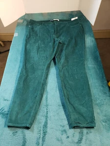 Old Navy Jeans Sz 22 Womens Green Stretch Corduroy Pants High Rise Skinny NWT - Picture 1 of 14