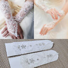 Crystal Long Lace Bridal Gloves Fingerless Prom Evening Wedding Long Gloves se