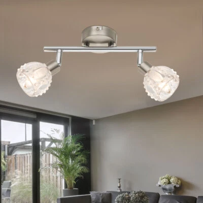 LED Soffitto Luce Dormire Camera Cristallo Vetro Fascio Spot Lampada Regolabile - Immagine 1 di 4