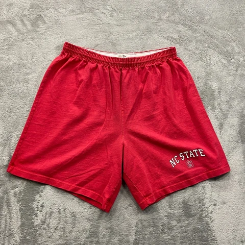 NC State Wolfpack Shorts Men's Large Red Basketball Cotton Exchange Made In USA Cover