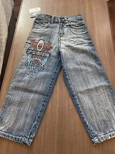 Vintage Y2K Focus Jeans bestickte Jorts lange Shorts neu mit Etikett W Größe 7 fällt klein aus - Bild 1 von 16