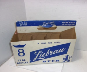 Vintage LIEBRAU BIER 8ER PACK FLASCHENTRÄGER Karton Two Rivers Beverage Co WI - Bild 1 von 7