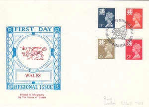 37p 26p 22p 17p GB Wales FDC Cardiff 1990 (143963) - Picture 1 of 1