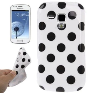 Etui ochronne TPU Case w kropki Backcover do Samsung Galaxy S Duos S7562 białe - Zdjęcie 1 z 4