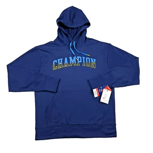 Champion Men's Graphic Hoodie Blue Medium Long Sleeve Sweatshirt Regular Fit - Picture 1 of 8