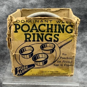 1940s Vintage Dominant Ware Aluminium Poaching Rings, Made In England Boxed - Picture 1 of 5