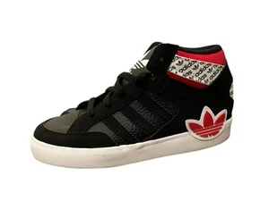 Adidas Hardcourt Hi 1 Black and Red Lace Up High-Tops with White Soles size 10K - Picture 1 of 8