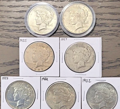LOT OF 7 PEACE DOLLARS STARTING AT MELT - Image 1 of 4