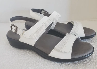 SAS  Nudu  White Leather Heel Strap Sandals Tripad Comfort Sz 8.5 S (Slim) NEW - Image 1 of 4
