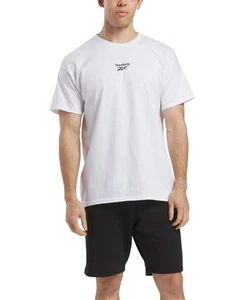 Reebok Men Regular fit Short Sleeve Graphic T-Shirt Shirt Small White Solid - Picture 1 of 2
