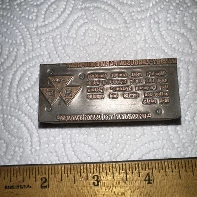 Printing Block ( Massey Ferguson Farm Equipment) “ Worlds Most Famous Combines “ - Image 1 of 4