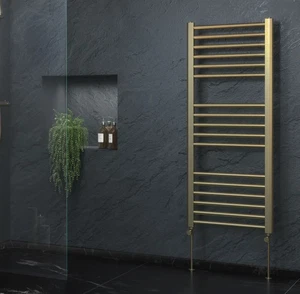 Brushed Brass 800 x 400mm Towel Radiator Ladder Rail Bathroom - Picture 1 of 3