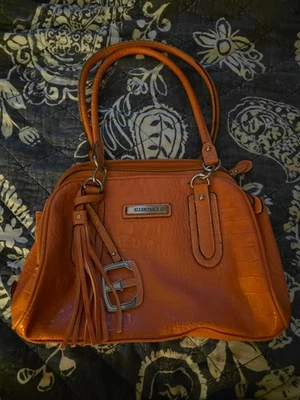 Сумка с короткими ручками Ellen Tracy коралловая шагреневая кожа двойная ручка - Изображение 1 из 4