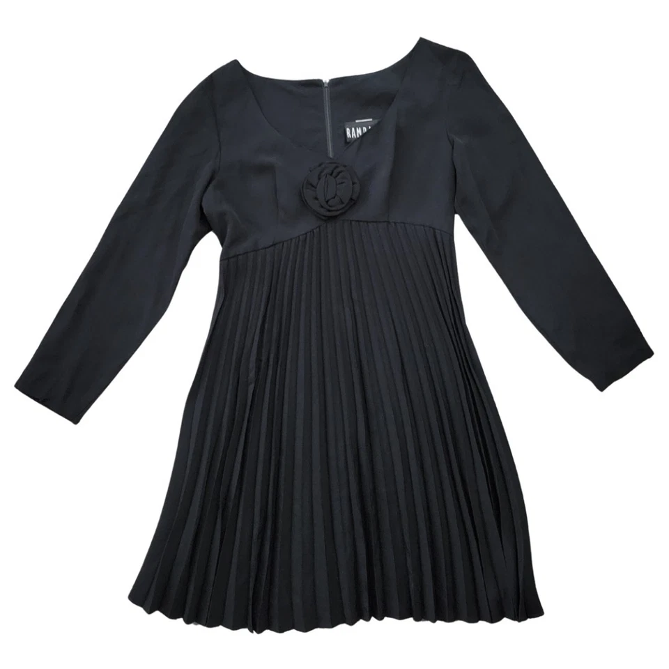 Винтажное черное плиссированное платье-кокетливое Y2K Rampage размер 5 длина до колена Whimsigoth готическое - Изображение 1 из 4