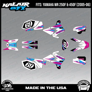 Graphics Kit for YAMAHA WR250F/450F (2005-2006) Vintage - MAGENTA - Picture 1 of 4