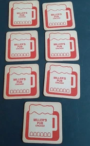 Miller's Pub Chicago Vintage Beer Coaster Lot - Picture 1 of 3