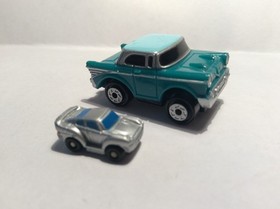 Micro Machines Insiders Teal '57 Chevy Bel Air w/ Silver Micro Mini Porsche 959