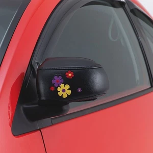 Máscaras de espejo bordadas Flower Power negras VW Beetle 2001-2005 - Imagen 1 de 1