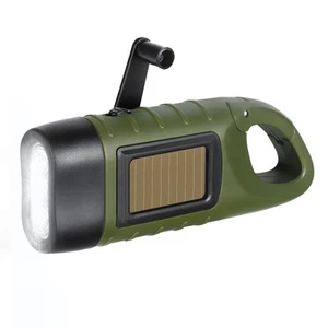 Hand Crank Solar Powered Flashlights,Compact Rechargeable LED Flashlight Hand... - Picture 1 of 6