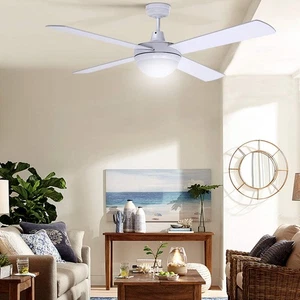 Devanti 52'' Ceiling Fan AC Motor w/Light w/Remote - White - Picture 1 of 8