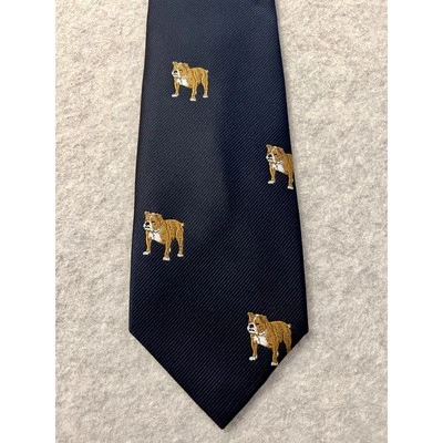 Corbata de cuello Chippmunk Creations corta para hombre Bulldog francés EE. UU. puntiaguda azul oscuro Foto 1 de 4