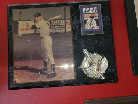 Vintage Mickey Mantle Rookie Flashback  Wooden Plaque New York Yankees MLB 12x15 Cover