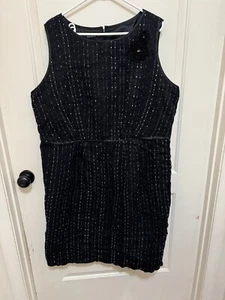 NUEVO Vestido Jones New York Para Mujer Negro Moteado Sin Mangas Cremallera Trasera Talla 22W - Imagen 1 de 2