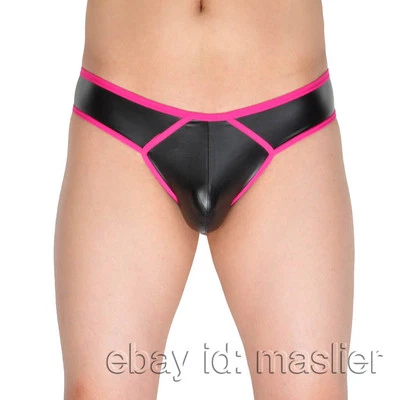 Para hombres Cuero Como Bolsa Micro Calzoncillos Calzoncillos Hombre Tangas Bikini Boxers Tangas Foto 1 de 3