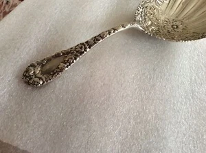 Antique Sterling Serving Spoon With Wonderful Detail Workmanship - Picture 1 of 11