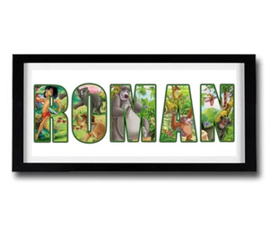 DAS DSCHUNGELBUCH personalisierter gerahmter Namensdruck - Disney Namensdruck Kunstwerk - Bild 1 von 1