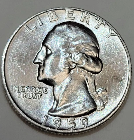 1959 Washington Quarter Gem Bu Uncirculated 90% Silver, FREE Daily Shipping! Cover