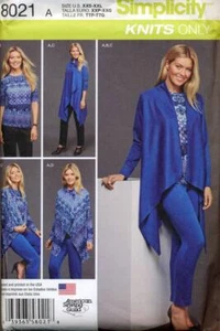 8021 SIMP MISSES/KNIT TOP/PANTS/ AND CARDIGAN IN TWO LENGTHS SIZE XXS-XXL - Bild 1 von 1