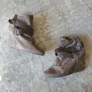 Aldo Women's Size 10 Brown Zip Hidden Wedge Ankle Boots - Picture 1 of 7