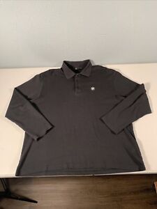 BMW Branded Logo Cotton Long-Sleeve Polo Shirt Sz XL Black
