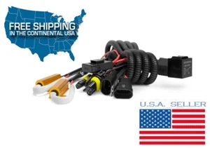 Universal Wiring Relay Harness resistor Fuse Stop Flickering HID KIT H11 H8 9006 - Picture 1 of 5