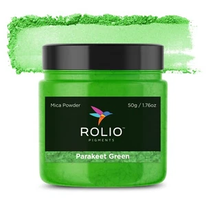 Rolio Mica Powder Parakeet Green 50g - For Epoxy Resin, Candle, Cosmetic Making - Picture 1 of 5