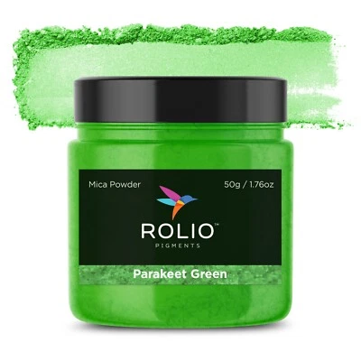 Rolio Mica Powder Parakeet Green 50g - For Epoxy Resin, Candle, Cosmetic Making - Image 1 of 4