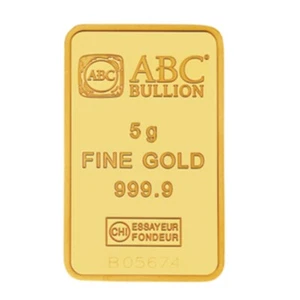 5 gram 999.9 Fine Gold ABC Bullion Minted Tablet Ingot Bar Sealed & Certified - Picture 1 of 5