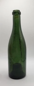 Antique Mid Century Green Wine Bottle with Inset Bottom - Picture 1 of 7