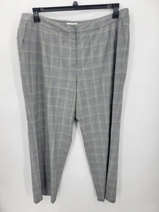 Talbots Pants Womens Plus 20W Black Plaid Stretch Flat Front Straight Leg Slacks - Picture 1 of 8