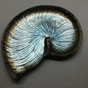 Decorative Iridescent Glass Sea Shell Plate - Picture 1 of 9