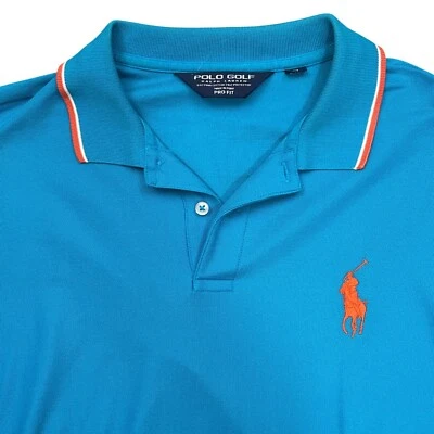 Camisa Polo Hombres XL Azul Big Pony Fairmount CC Club de Golf Logo Ajuste Profesional Algodón Pima Foto 1 de 4