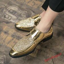 Mens Pointed Toe Patchwork Oxfords Glitter Sequin Club Dress Party Casual Shoes