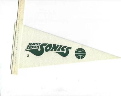 Seattle Super Sonics NBA Basketball Vintage Mini Felt Pennant 9" long c 1960's - Image 1 of 2